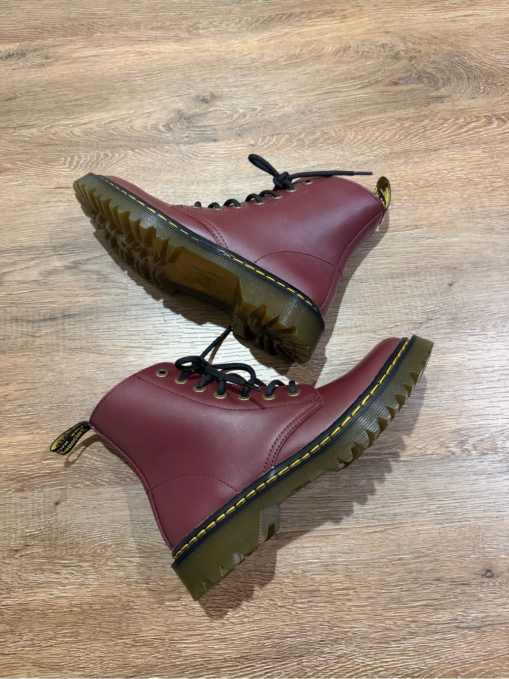 Dr. Martens Luana Burgundy (Cherry Red) Lace-Up Combat Boots Women’s 7 - Picture 4 of 12